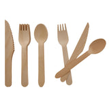 Sainsbury's Home Pack of 24 Wooden Forks Knives Spoons