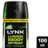 Lynx Pear + Cedarwood 72hr Lower Body Spray Fine Fragrance Deodorant for Men 100ml