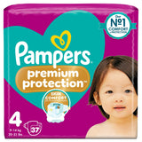 Pampers Premium Protection Essential Pack Nappies Size 4, 9kg-14kg x37