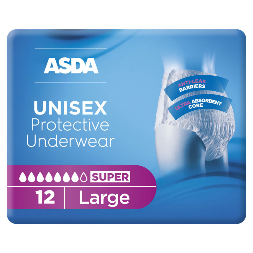ASDA UNISEX Super Absorbent Underwear Incontinence Pants Large - McGrocer