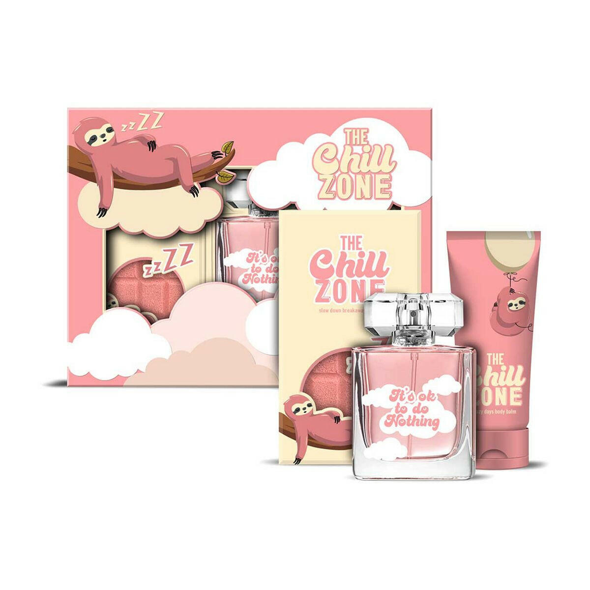 The Chill Zone 'It's Ok To Do Nothing' Set with 50ml Eau De Toilette, 210g Slow Down Breakaway Bar & 150ml Body Balm GOODS Boots   