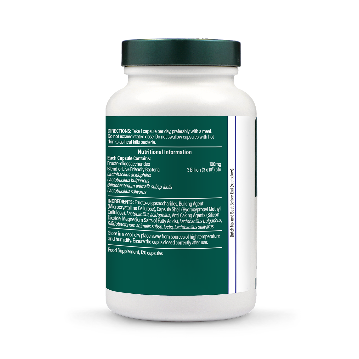 Holland & Barrett Live Friendly Bacteria with Acidophilus 3 Billion 120 Capsules - 998976