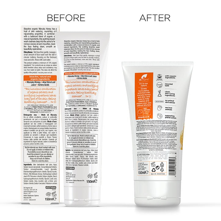 Dr Organic Manuka Honey Gentle Face Wash 150ml - McGrocer
