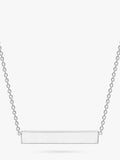 IBB Personalised 9ct White Gold Horizontal Bar Initial Pendant Necklace - McGrocer
