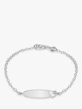 IBB Personalised Sterling Silver Children's ID and Cubic Zirconia Heart Bracelet, Silver - McGrocer