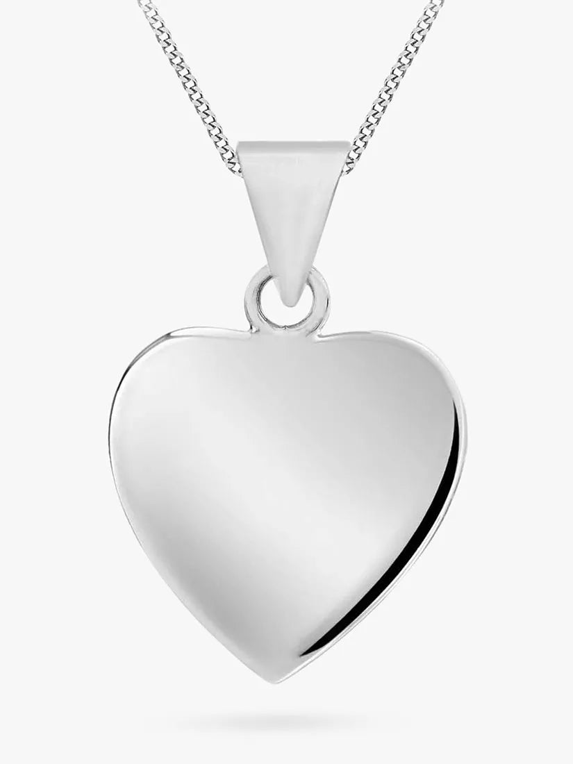 IBB Personalised Sterling Silver Heart Necklace, Silver - McGrocer