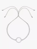 Estella Bartlett Cubic Zirconia Circle Friendship Bracelet, Silver