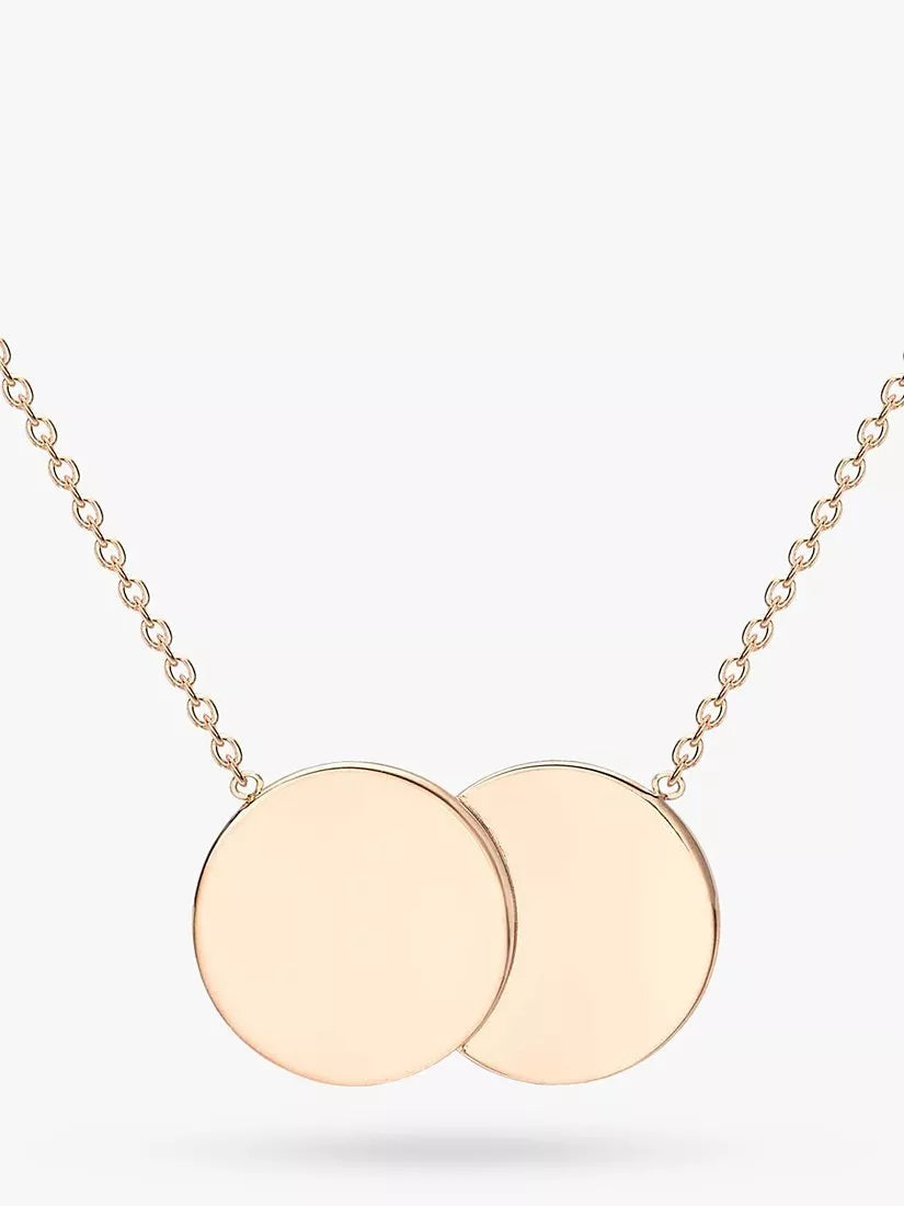 IBB Personalised 9ct Gold Double Disc Initial Pendant Necklace - McGrocer