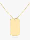 IBB Personalised Dog Tag Pendant Chain Necklace, Gold - McGrocer