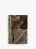 John Lewis Faux Fur Throw, Brown