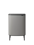 Brabantia Bo Hi Recycling Touch Bin, Mineral Concrete Grey, 2x 30L - McGrocer