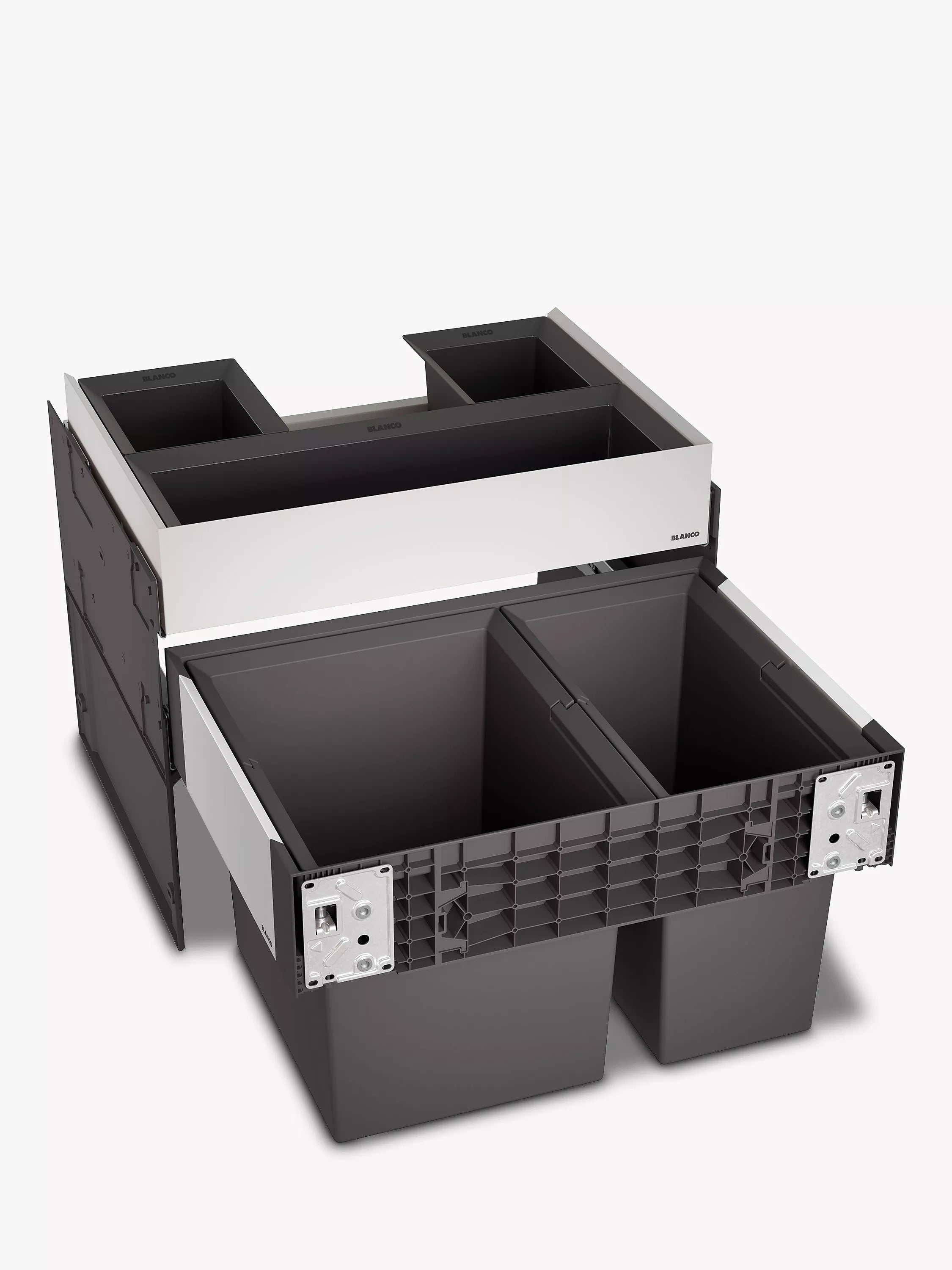 BLANCO Select Orga Under Counter 2-Section Pull-Out Kitchen Bin & Organiser, 49L - McGrocer