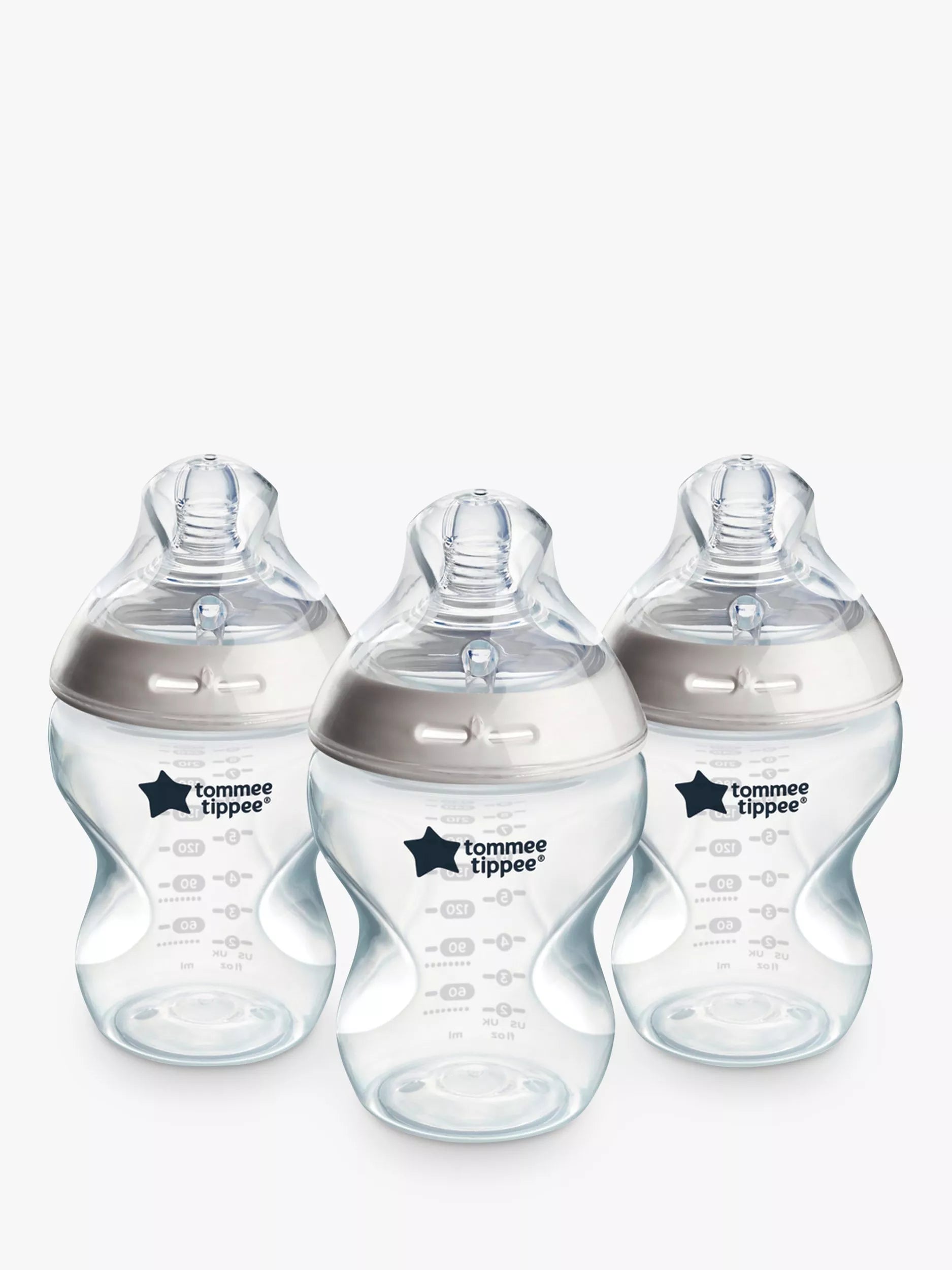 Tommee Tippee Natural Start Anti-Colic Baby Bottle with Slow Flow Teats, Pack of 3, 260ml - McGrocer