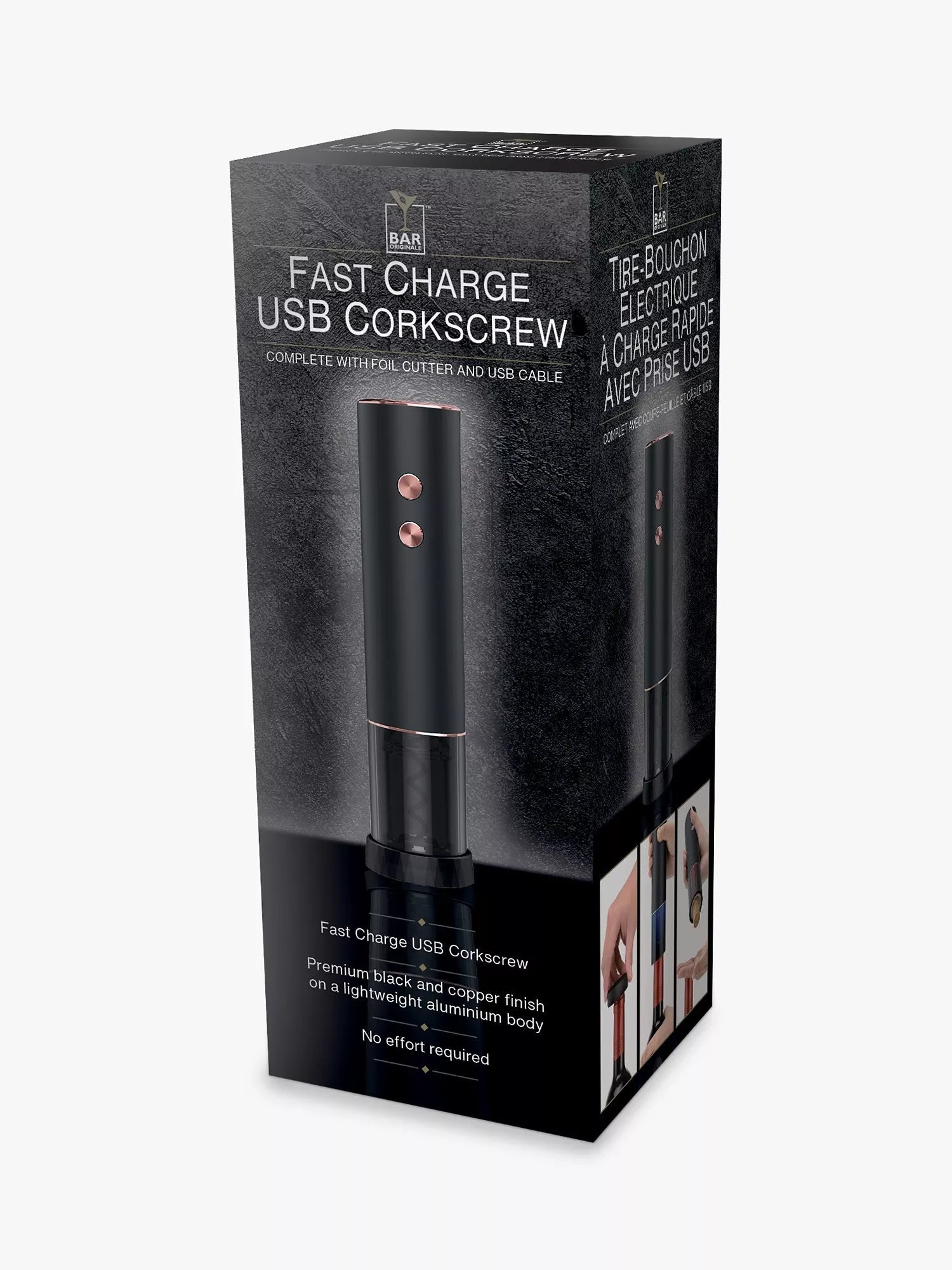 Bar Originale Vinology Fast Charge USB Electric Corkscrew - McGrocer