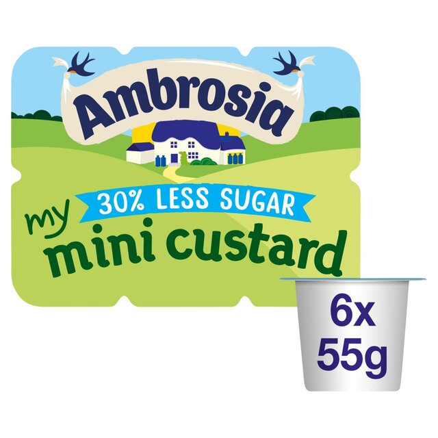 Ambrosia Custard Mini Pots 30% Reduced Sugar   6 x 55g - McGrocer