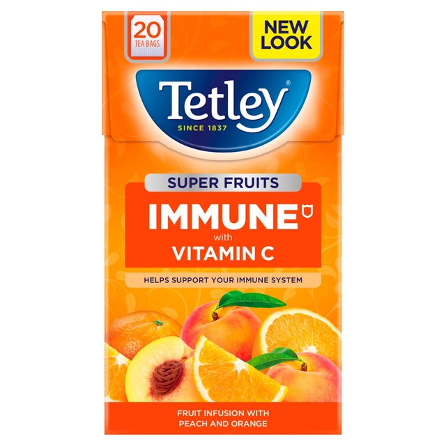 Tetley Super Fruit Tea Immune Peach & Orange Tea Bags   20 per pack GOODS M&S   