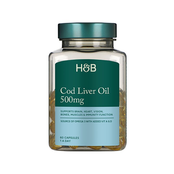 Holland & Barrett Pure Cod Liver Oil 500mg 120 Capsules - McGrocer