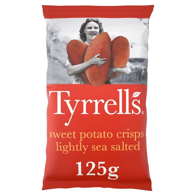 Tyrrells Lightly Sea Salted Sweet Potato Sharing Crisps   125g GOODS M&S   