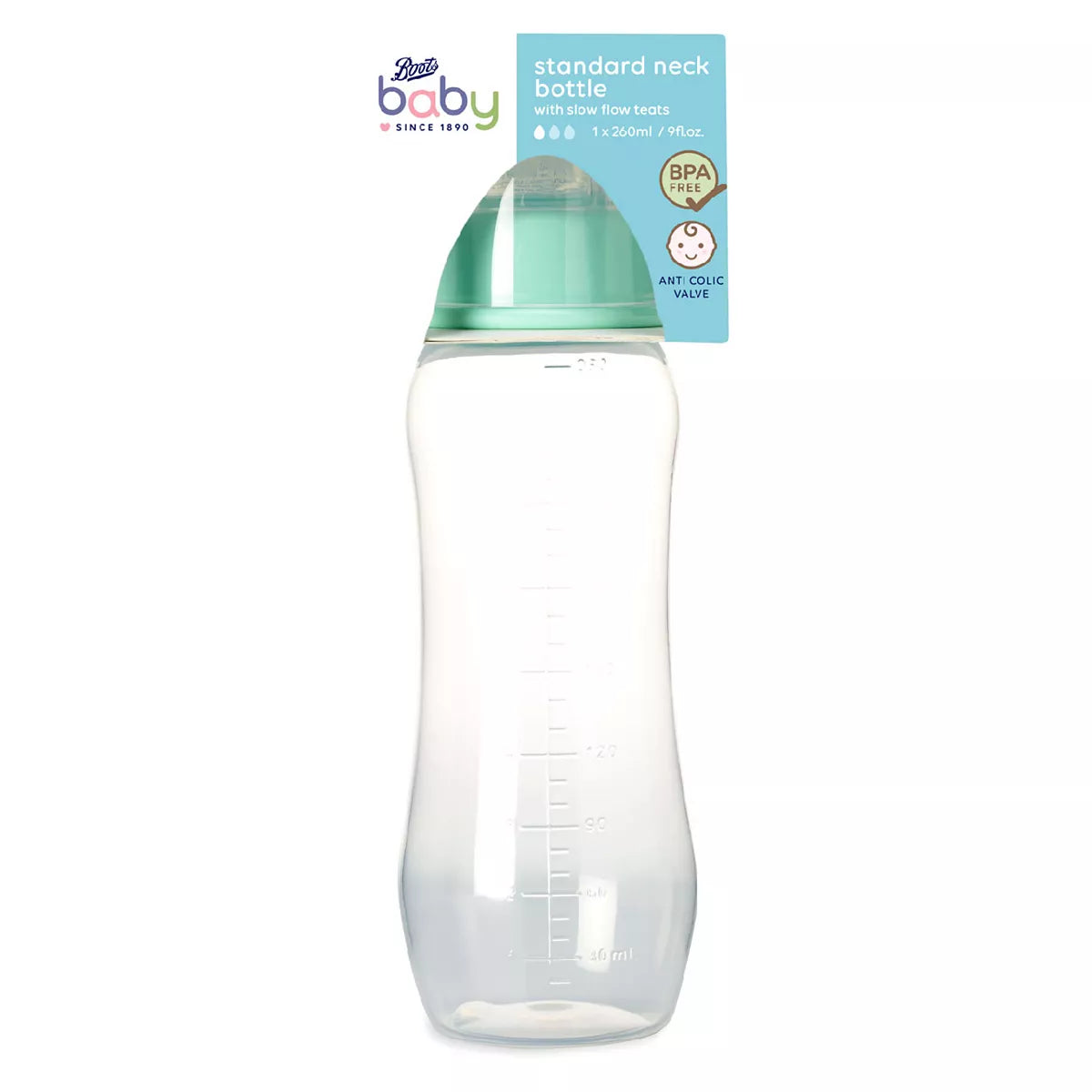 Boots Baby Standard Neck Bottle 260ml - McGrocer