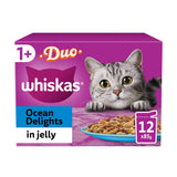 Whiskas 1+ Duo Ocean Delights Adult Wet Cat Food Pouches in Jelly GOODS ASDA   