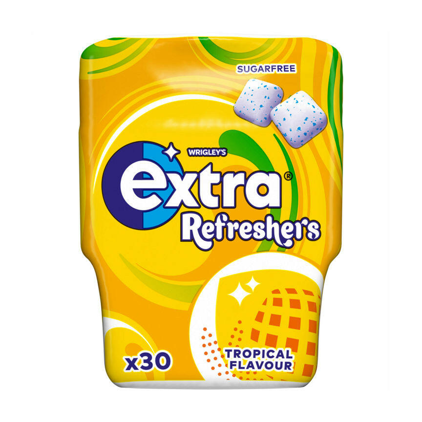 Wrigley's Extra Refreshers Tropical Sugar Free Chewing Gum Bottle GOODS ASDA   