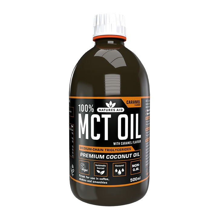 Natures Aid Medium Chain Triglycerides (MCT) Oil with Caramel Flavour 500ml - 998844