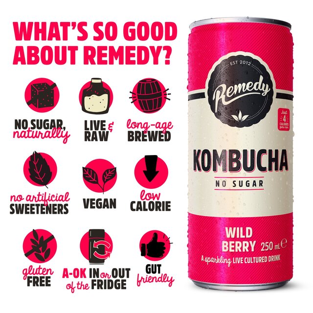 Remedy Kombucha Wild Berry Multipack   4 x 330ml - McGrocer