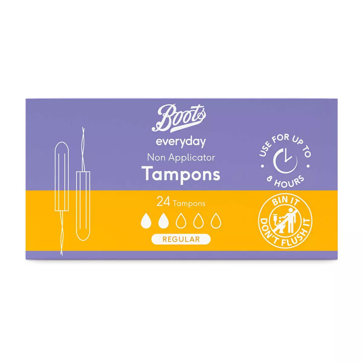 Boots Everyday Non Applicator Tampons Regular x24 - McGrocer