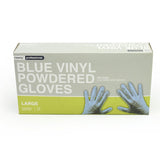 Clearly Professional Blue Vinyl Powdered Gloves Large Pack of 100