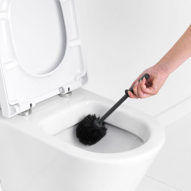 Toilet Brush & Holder Matt Steel GOODS M&S   