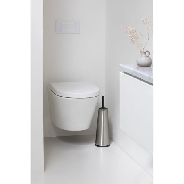 Toilet Brush & Holder Matt Steel GOODS M&S   