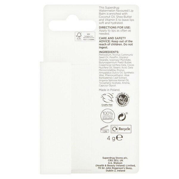 Superdrug Watermelon Lip Balm 4g GOODS Superdrug   