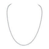 5.00ctw Round Brilliant Cut Diamond Tennis Necklace, 14ct White Gold - McGrocer