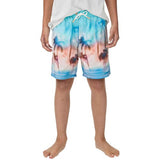 M&S Boys Sunset Palm Print Swim Short, 10-11 Years, Multi