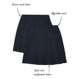 MS Girls 2pk Navy Crease Resistant School Skirts 4-5 Years