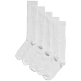 MS Collection 5pk of Knee High Pelerine Socks 6-8 White