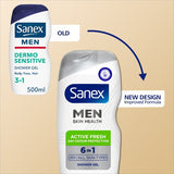 Sanex Men Skin Health Active Fresh 6 in 1 Body Wash Shower Gel