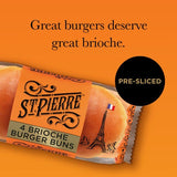 St Pierre 4 Sliced Brioche Burger Buns