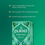 PUKKA Organic Three Mint Tea with Peppermint 40 Herbal Tea Bags