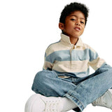 M&S Striped Rugby Sweatshirt, 5-6 Years, Blue