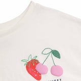 MS Fruit Embroidery Placement Shortie 6-7 Years Ivory