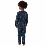 MS Space Printed Waffle PJ 3-4 Years Navy