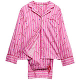 M&S Womens Striped Pyjama Set, 18, Pink