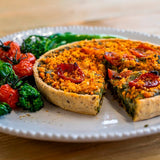 Higgidy Vegan Roasted Tomato Broccoli  Spinach Quiche with basil
