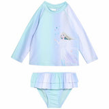 MS Girls Frozen long sleeve swimming tankini 3-4 Years Blue
