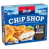 Youngs Chip Shop 4 Large Battered Cod Fillets Frozen
