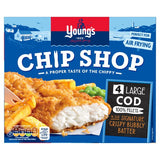 Youngs Chip Shop 4 Large Battered Cod Fillets Frozen
