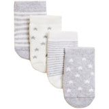 MS Unisex Cotton Terry Baby Socks 4 Pack 6-12 Months Grey Mix