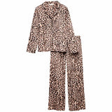 M&S Womens Leopard Print Pyjama Set, L, Brown