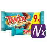 Twix Salted Caramel & Milk Chocolate Fingers Biscuit Snack Bars Multipack    9 x 20g GOODS M&S   